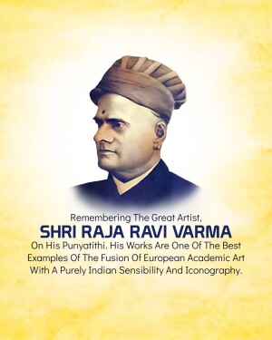 Portrait of Shri Raja Ravi Varma, a renowned Indian artist