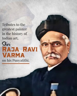 Portrait of Raja Ravi Varma, a renowned Indian painter