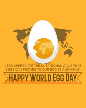 World Egg Day graphic with an egg containing a world map.