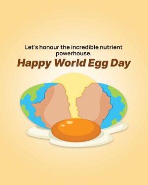 World Egg Day illustration with an egg cracking open to reveal the Earth.