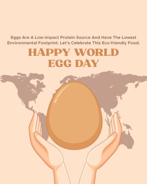 World Egg Day graphic with an egg and world map