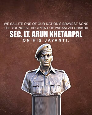Statue of Second Lieutenant Arun Khetarpal, Param Vir Chakra recipient