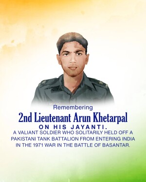 Arun Khetarpal Jayanti festive image