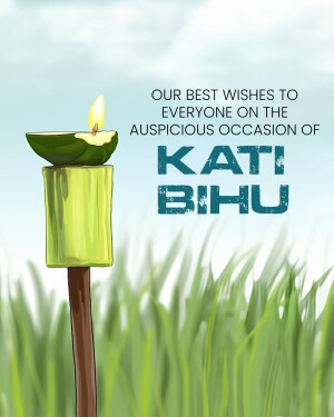 Image of a lit candle with Kati Bihu greetings