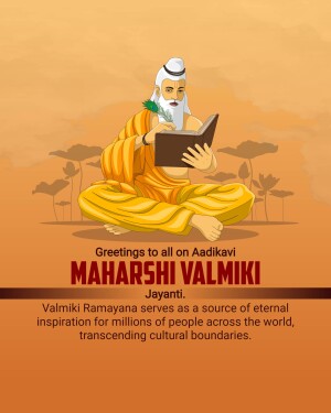 Illustration of Maharshi Valmiki reading a book