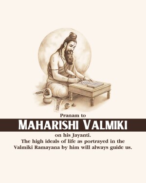 Illustration of Maharishi Valmiki writing the Ramayana