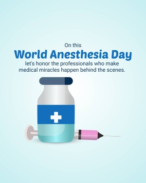 World Anesthesia Day graphic with medical equipment