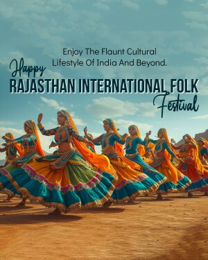 Rajasthani women performing a traditional folk dance in the desert.