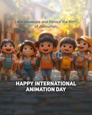 Group of animated children celebrating International Animation Day