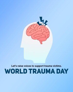 Illustration of a human head in profile with a brain inside, highlighting trauma and support.