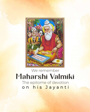 Image of Maharshi Valmiki with text commemorating his Jayanti