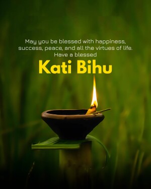 Kati Bihu celebration with a lit oil lamp