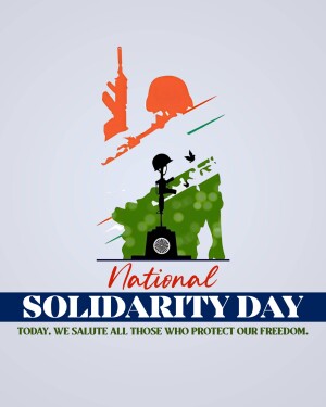 Image depicting symbols of Indian military and national flag for National Solidarity Day