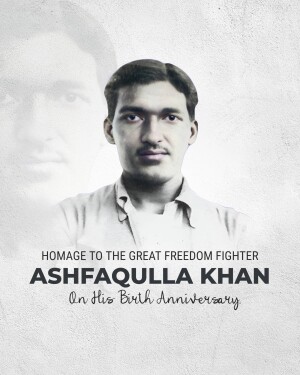 Portrait of Ashfaqualla Khan, a freedom fighter
