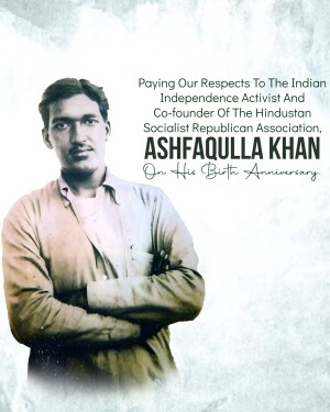 Portrait of Ashfaqualla Khan, Indian Independence Activist