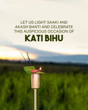 Kati Bihu lamp lighting with rice paddy field background