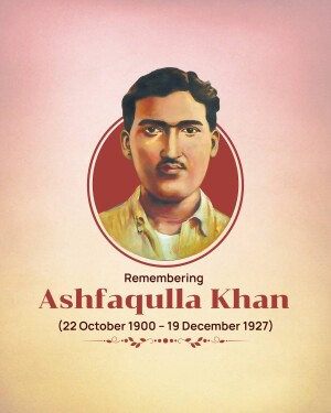 Portrait of Ashfaqulla Khan, Indian revolutionary