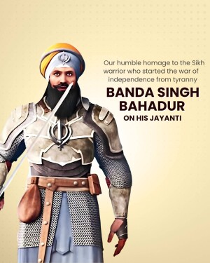 Portrait of Banda Singh Bahadur, a Sikh warrior