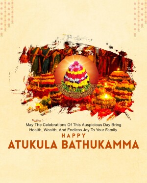 Bathukamma festival celebration with colorful flowers and traditional decorations.