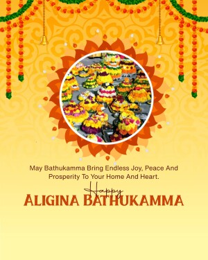 Bathukamma festival celebration with flower arrangements