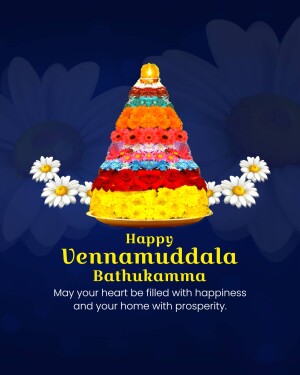 Floral pyramid for Vennamudda Bathukamma festival
