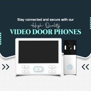 Image of a video door phone system with a monitor and doorbell camera.