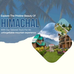 Scenic view of Himachal Pradesh with hotel and mountain landscape