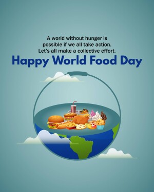 World Food Day illustration with food inside a globe