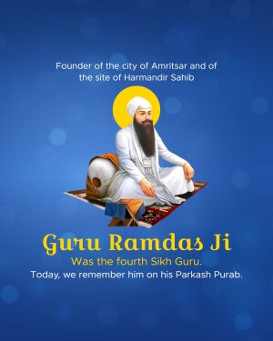 Portrait of Guru Ramdas Ji, the fourth Sikh Guru