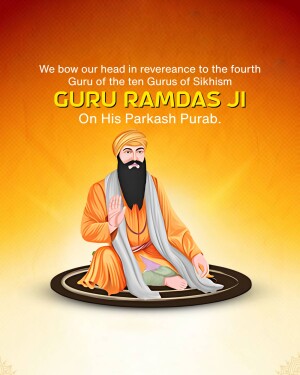 Portrait of Guru Ram Das Ji, the fourth Guru of Sikhism