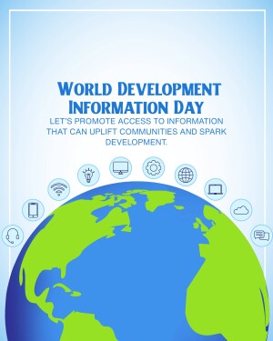 Poster for World Development Information Day promoting access to information.