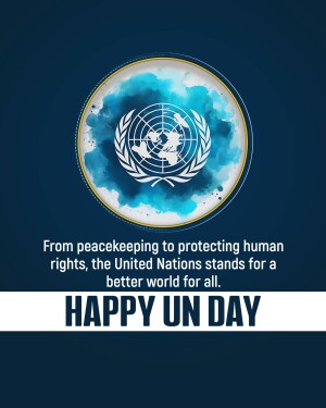 United Nations emblem with text celebrating UN Day