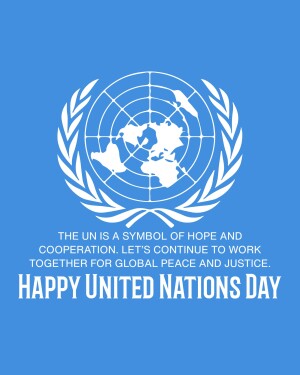 United Nations emblem with text celebrating UN Day