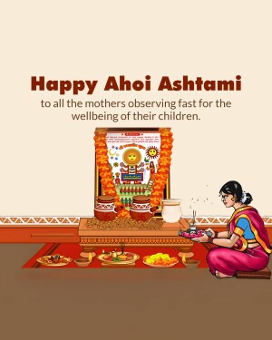 Ahoi Ashtami celebration with a woman performing puja