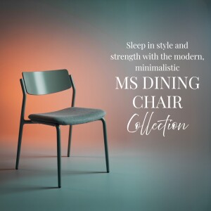 Modern minimalist dining chair against a gradient background