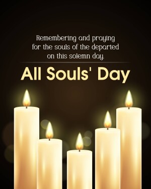 All Souls' Day image with lit candles and text