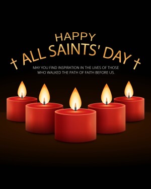 All Saints' Day greeting with lit candles