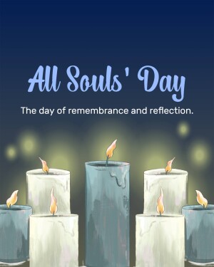 All Souls' Day graphic with lit candles