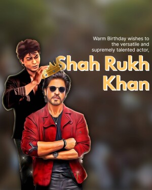 Digital artwork featuring Shah Rukh Khan with a crown.