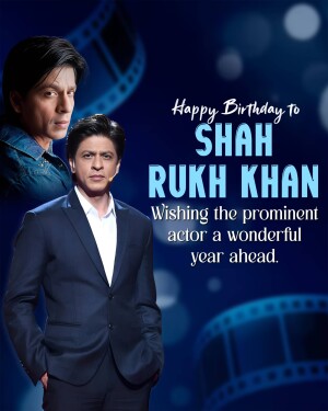 Image of Shah Rukh Khan with birthday wishes