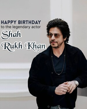 Portrait of Shah Rukh Khan with birthday wishes