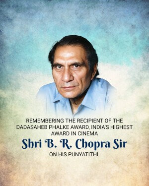 Portrait of B.R. Chopra, Indian film director and producer