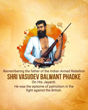 Portrait of Shri Vasudev Balwant Phadke, a key figure in the Indian independence movement.