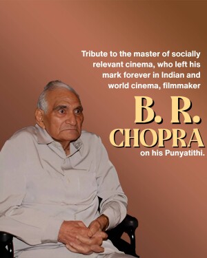 Portrait of B.R. Chopra, a renowned Indian filmmaker