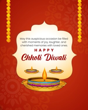 Chhoti Diwali festive greeting card with lit lamps and decorative elements.