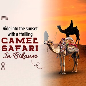 A camel safari adventure in the desert of Bikaner, Rajasthan.
