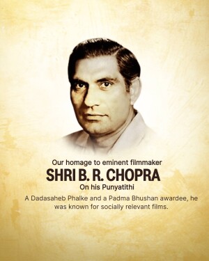 Portrait of Shri B. R. Chopra, a renowned Indian filmmaker