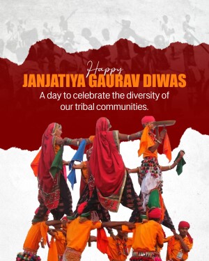 Image depicting tribal people celebrating Jan Jatiya Gaurav Divas