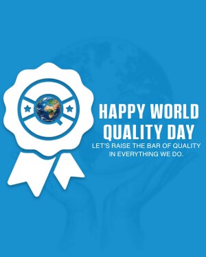 World Quality Day graphic with Earth and ribbon badge