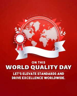 World Quality Day graphic with globe and ribbon